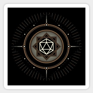 Polyhedral D20 Dice Sacred Symbol of the Wizard Magnet